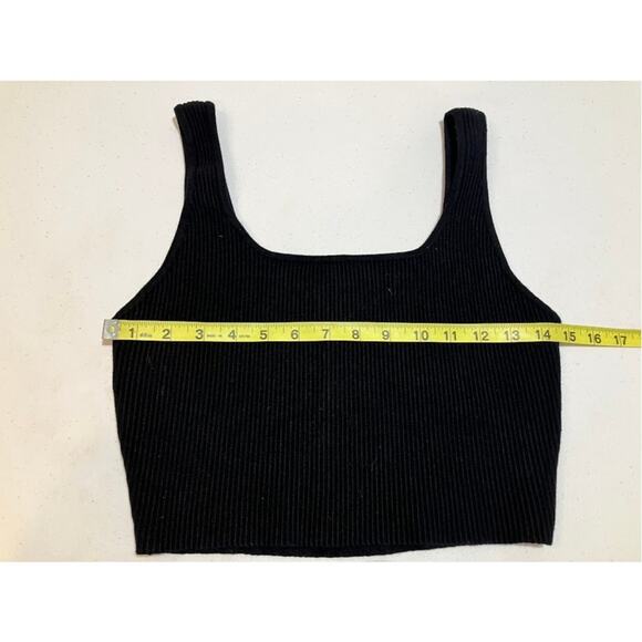 House of Harlow - Sculpt Contour Ribbed Crop Top Black Women's Size Medium - Picture 8 of 8